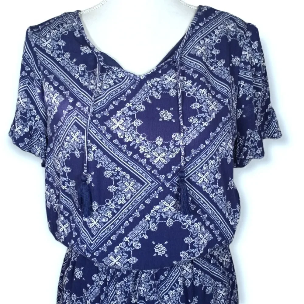 JUSTICE BLUE ROMPER DRESS SZ.Y18 EUC